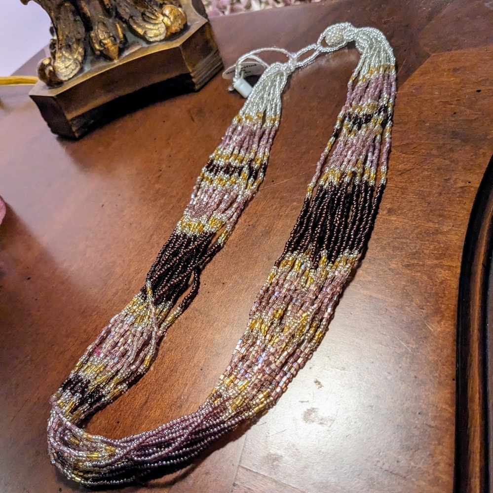 New Beautiful Colorful Ladies Adjustable Beads Necklace With Two Loops